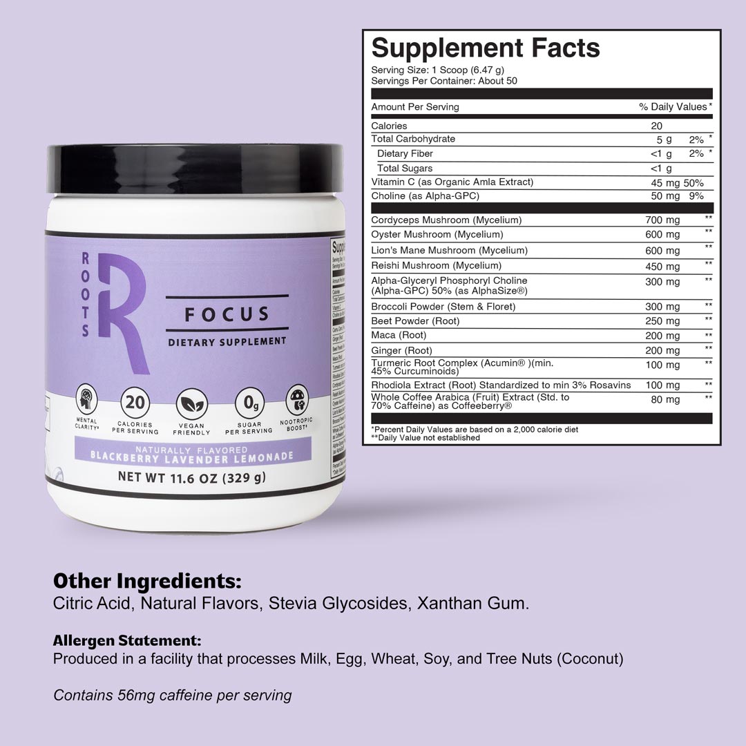 Roots Focus Blackberry Lavender Lemonade 50 srv - Image 3